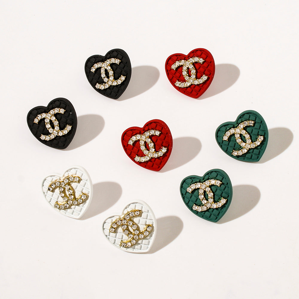 Pendientes de corazón de piedra