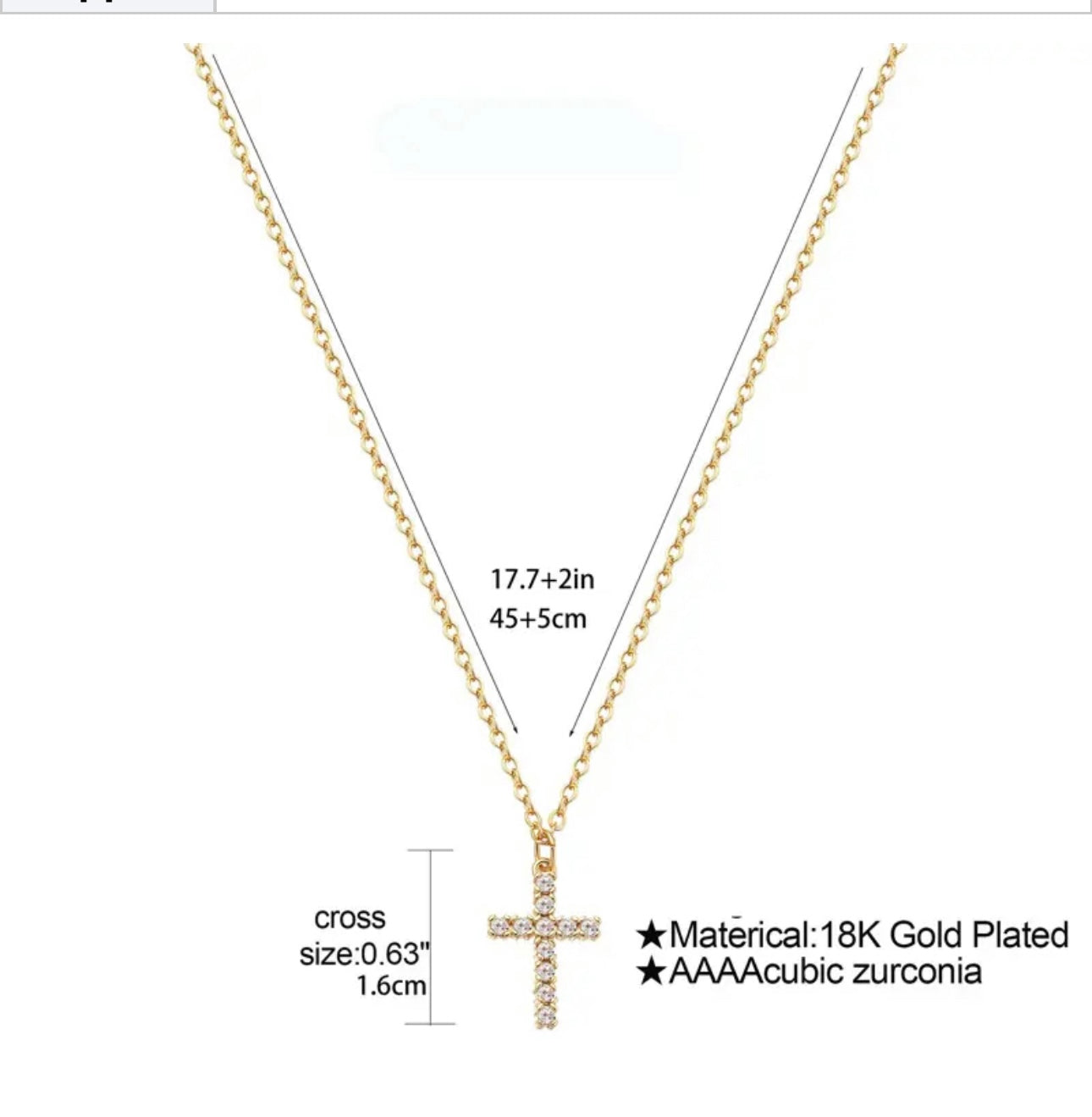 Dainty small cross necklace