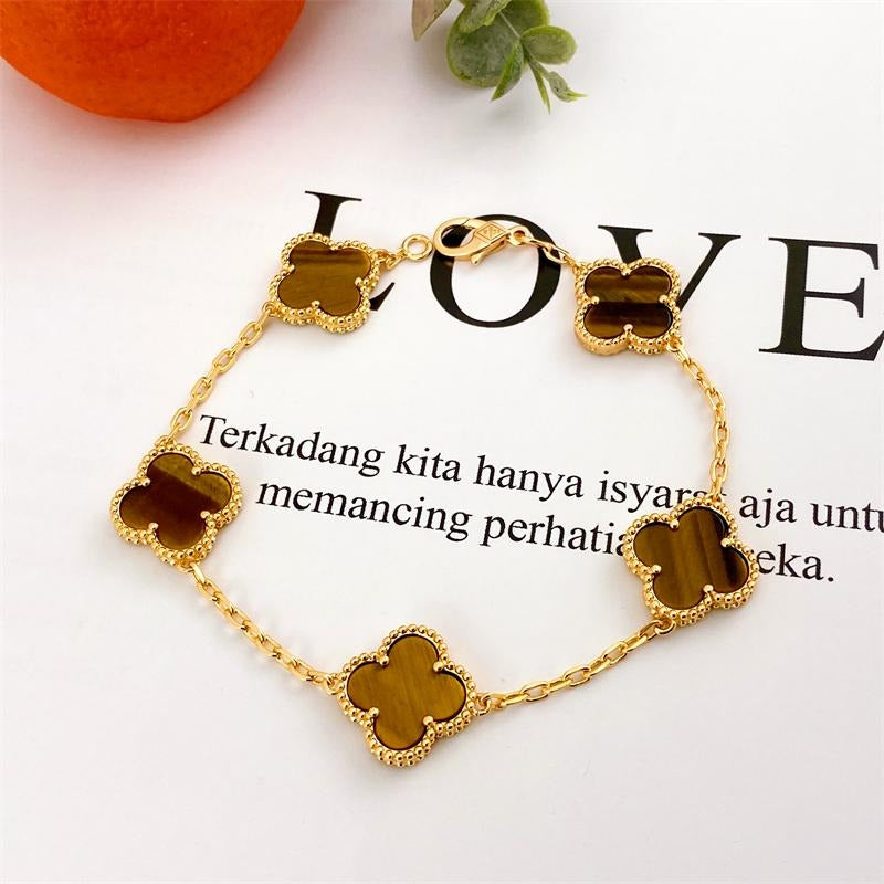 Brown clover bracelet